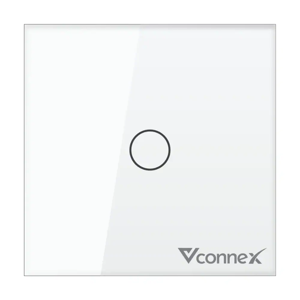 Công tắc thông minh Vconnex 1 kênh không viền VCN-WS01 – màu trắng, mặt vuông