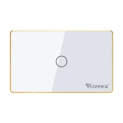 Công tắc thông minh Vconnex 1 kênh viền nhôm VCN-WS01L – màu trắng