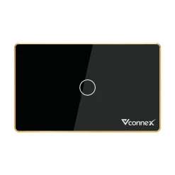 Công tắc thông minh Vconnex 1 kênh viền nhôm Ver 2 VCN-WS01L – màu đen