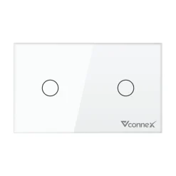 Công tắc thông minh Vconnex 2 kênh không viền VCN-WS02 – màu trắng