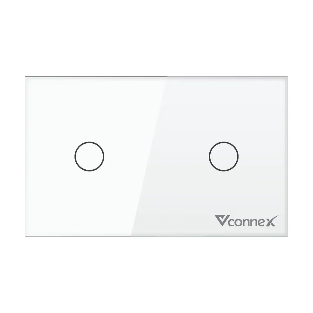 Công tắc thông minh Vconnex 2 kênh không viền Ver 2 VCN-WS202 – màu trắng