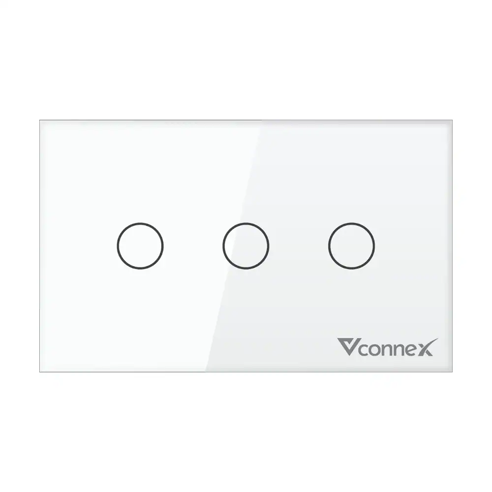 Công tắc thông minh Vconnex 3 kênh không viền Ver 2 VCN-WS203 – màu trắng