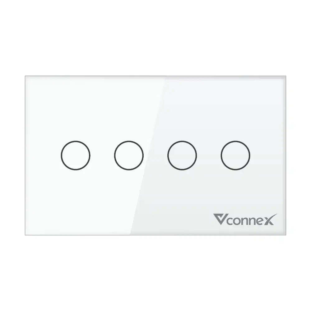 Công tắc thông minh Vconnex 4 kênh không viền VCN-WS04 – màu trắng