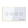 Công tắc thông minh Vconnex 4 kênh viền nhôm VCN-WS04L – màu trắng