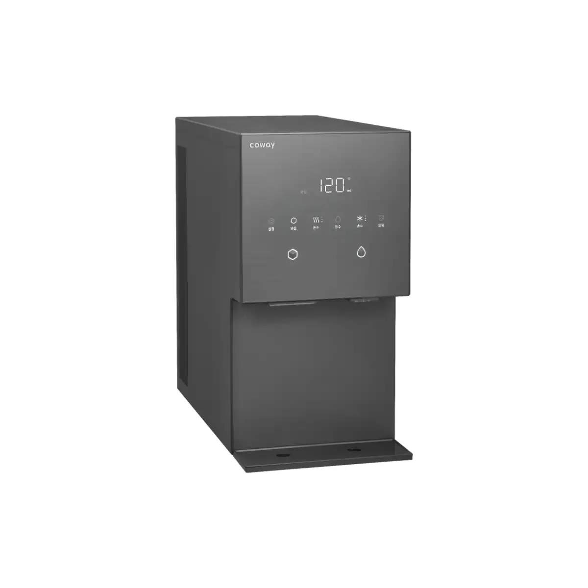 Máy lọc nước làm đá Coway AIS màu xám nhìn góc nghiêng