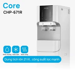 Coway CORE CHP-671R với 3 chế độ nước nóng, lạnh, thường