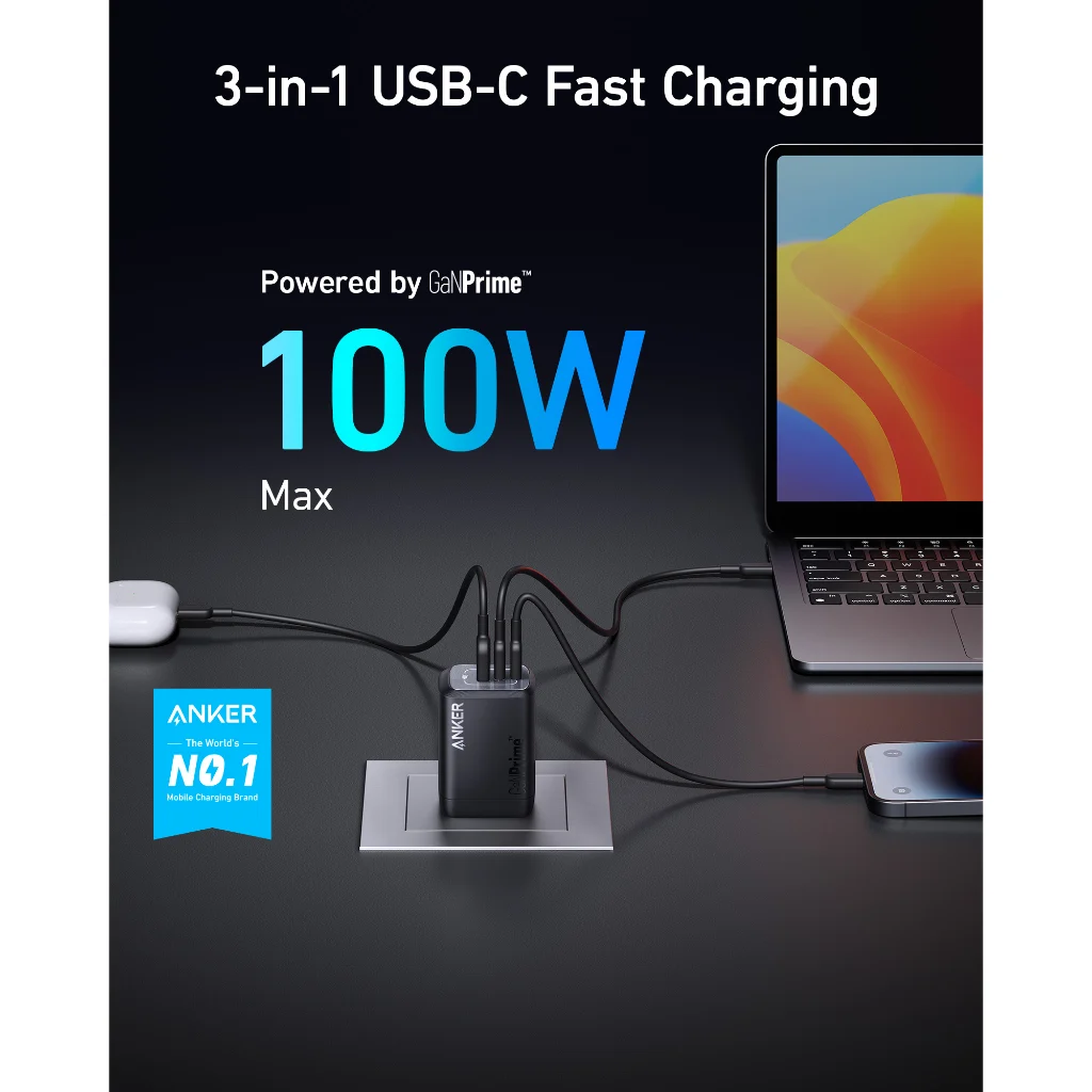 Củ Sạc Nhanh 2C+1A ANKER 737 Prime A2343 100W – ảnh 5