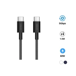 Cáp sạc Cuktech CTC315P Type-C bện dù 3A 60W 1.5m - hình 1
