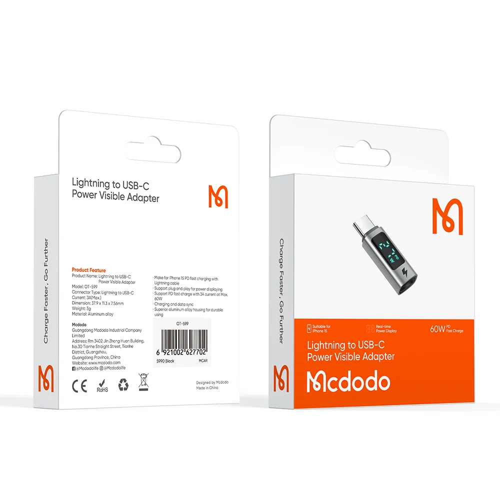 Đầu Chuyển Lightning to Type-C MCDODO Wales Series OT-599 – ảnh 8