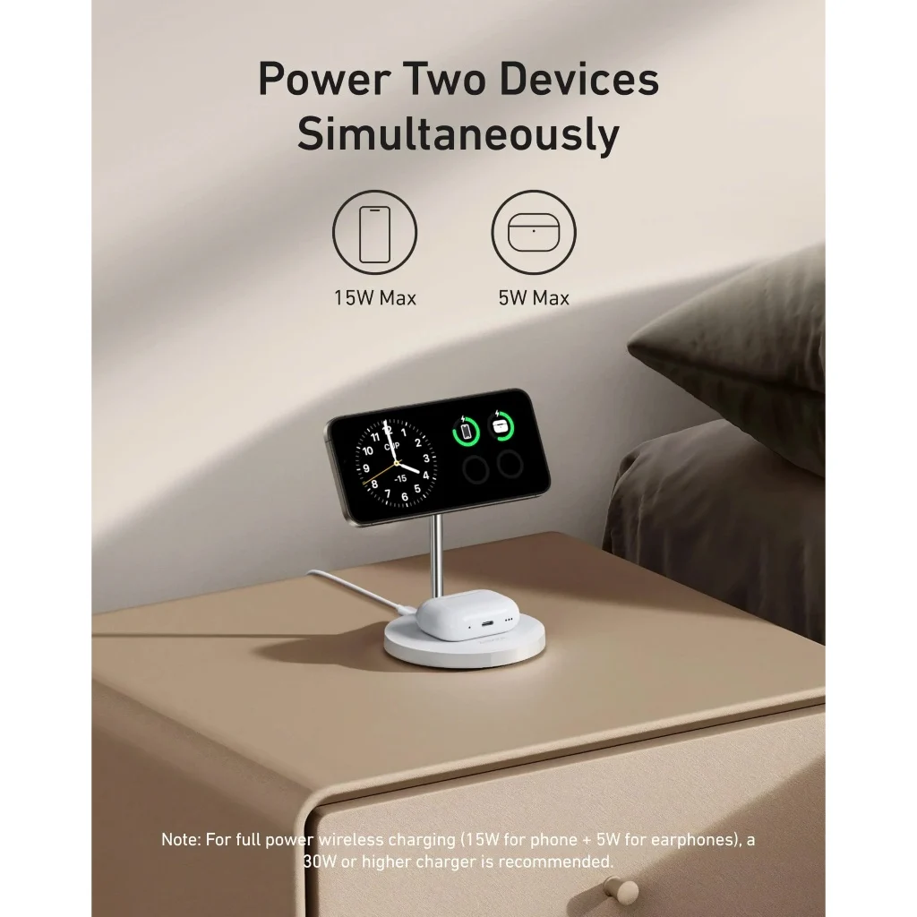 Đế Sạc Đứng Không Dây Từ Tính 2-in-1 Qi2 ANKER MagGo A2544 15W – ảnh 4