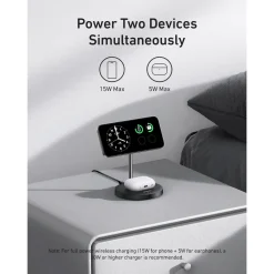 Đế Sạc Đứng Không Dây Từ Tính 2-in-1 Qi2 ANKER MagGo A2544 15W – ảnh 6