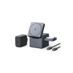 Đế Sạc Không Dây 3-in-1 ANKER Cube MagSafe Y1811 15W – Xám
