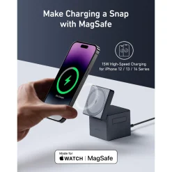Đế Sạc Không Dây 3-in-1 ANKER Cube MagSafe Y1811 15W – ảnh 7
