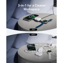 Đế Sạc Không Dây Từ Tính 3-in-1 Qi2 ANKER MagGo UFO B25M8 15W – ảnh 7