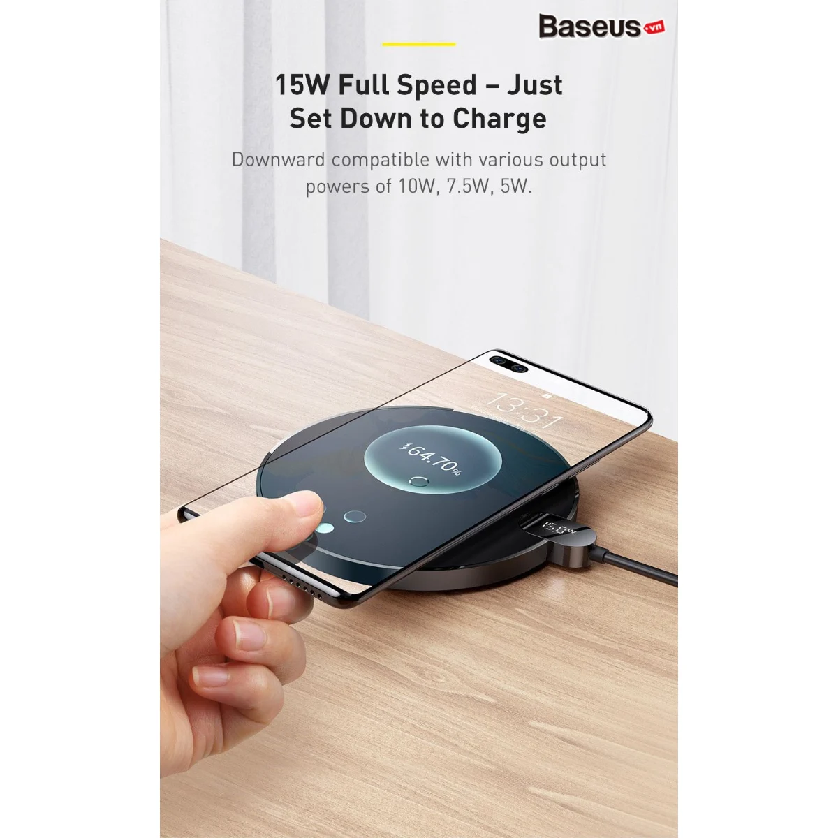 Đế Sạc Nhanh Không Dây Baseus Digital LED Display Gen 2 Wireless Charger 15W – ảnh 10