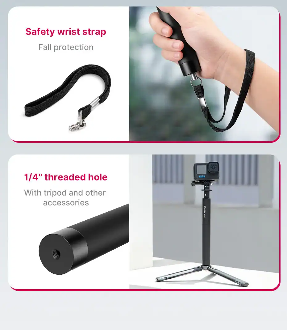 Gậy Selfie Tàng Hình Cho Action Camera Ulanzi MT-58 1,2m – hình 4
