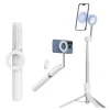 Gậy selfie từ tính Ulanzi MG-003 màu trắng ở trạng thái gấp gọn, cầm tay và dựng tripod
