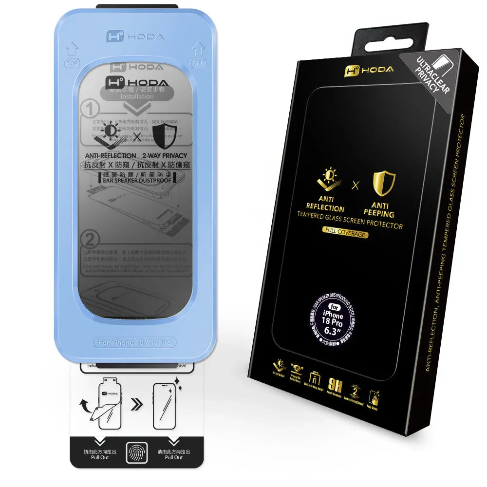 Kính cường lực Hoda 2.5D chống nhìn trộm UltraClear Privacy, chống phản chiếu Anti-Reflection cho iPhone 18 Pro / 18 Pro Max – ảnh 2