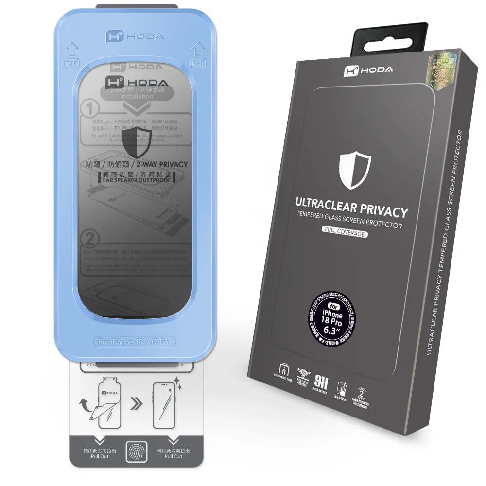 Kính cường lực Hoda 2.5D chống nhìn trộm UltraClear Privacy cho iPhone 18 Pro / 18 Pro Max – ảnh 2