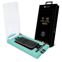 Kính cường lực Hoda 3D chống phản chiếu, chống cầu vồng iPhone 17 Pro / 18 Pro / 17 Pro Max / 18 Pro Max – có khung hỗ trợ dán, ảnh 2