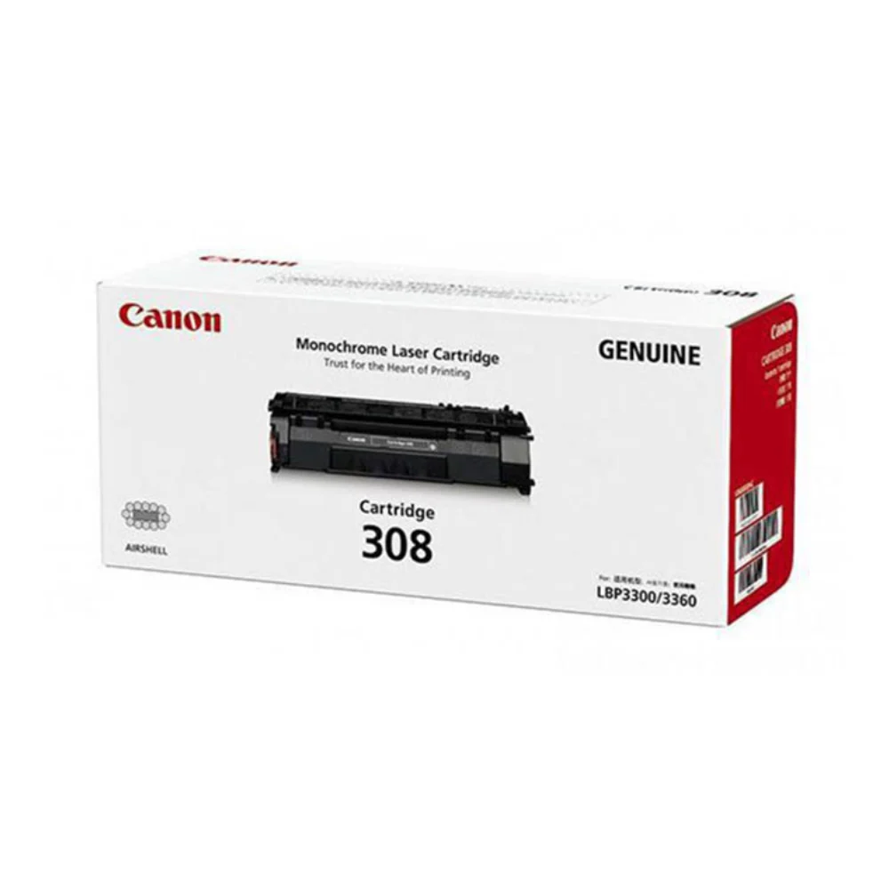 Mực hộp máy in laser Canon 308 (Màu đen| Dùng cho máy Canon LBP 3300 , LBP 3360| Năng suất 2500 trang với độ – ảnh 1