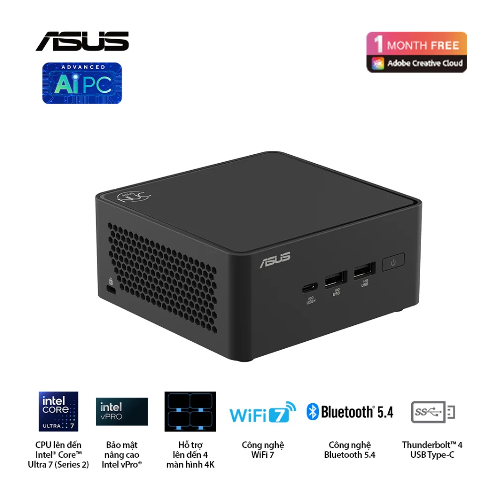 Mini PC ASUS NUC 15 Pro | Core 3 100U / Core 5 210H / Ultra 5 225H / Ultra 7 255H (Barebone) – ảnh 2