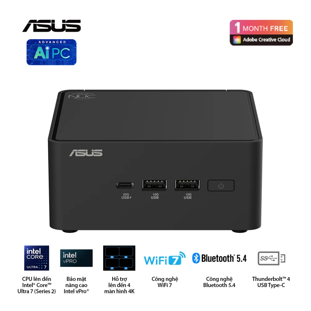 Mini PC ASUS NUC 15 Pro | Core 3 100U / Core 5 210H / Ultra 5 225H / Ultra 7 255H (Barebone) – ảnh 4