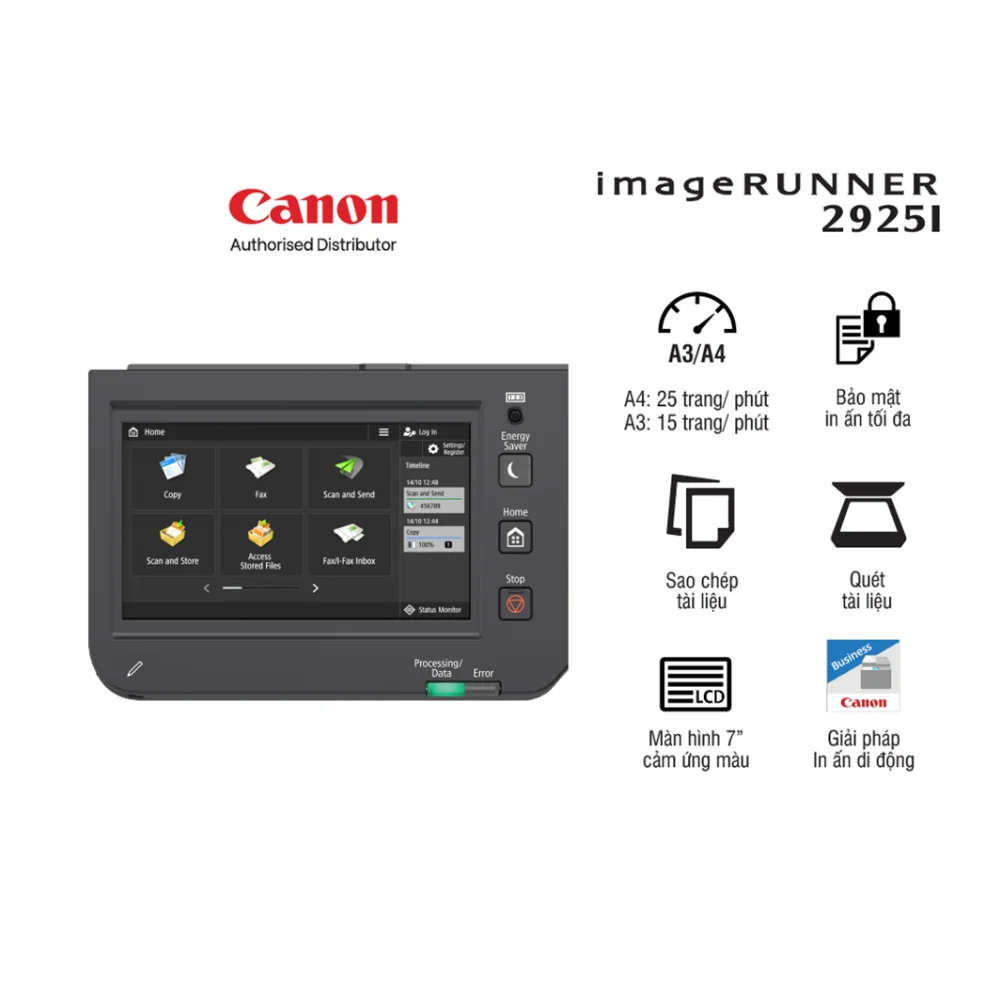 Máy photocopy Canon iR2925i (In| Copy| Scan| A3| A4| USB| LAN| WIFI) – ảnh 2