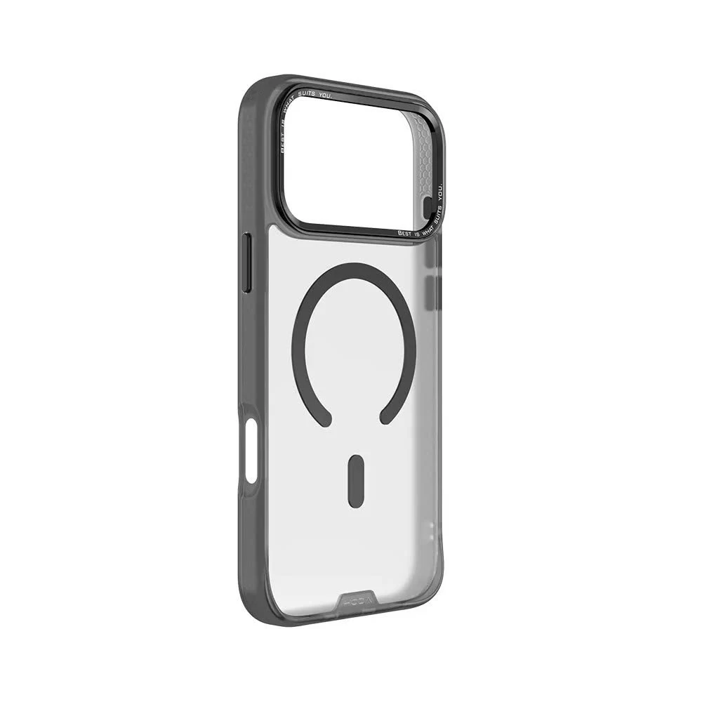Ốp lưng Hoda Rough MagSafe iPhone 18 Pro / 18 Pro Max – màu Clear Black