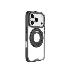 Ốp lưng Hoda Rough MagSafe nhẫn xoay 360° iPhone 18 Pro / 18 Pro Max – màu Clear Black