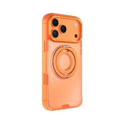 Ốp lưng Hoda Rough MagSafe nhẫn xoay 360° iPhone 18 Pro / 18 Pro Max – màu Clear Red