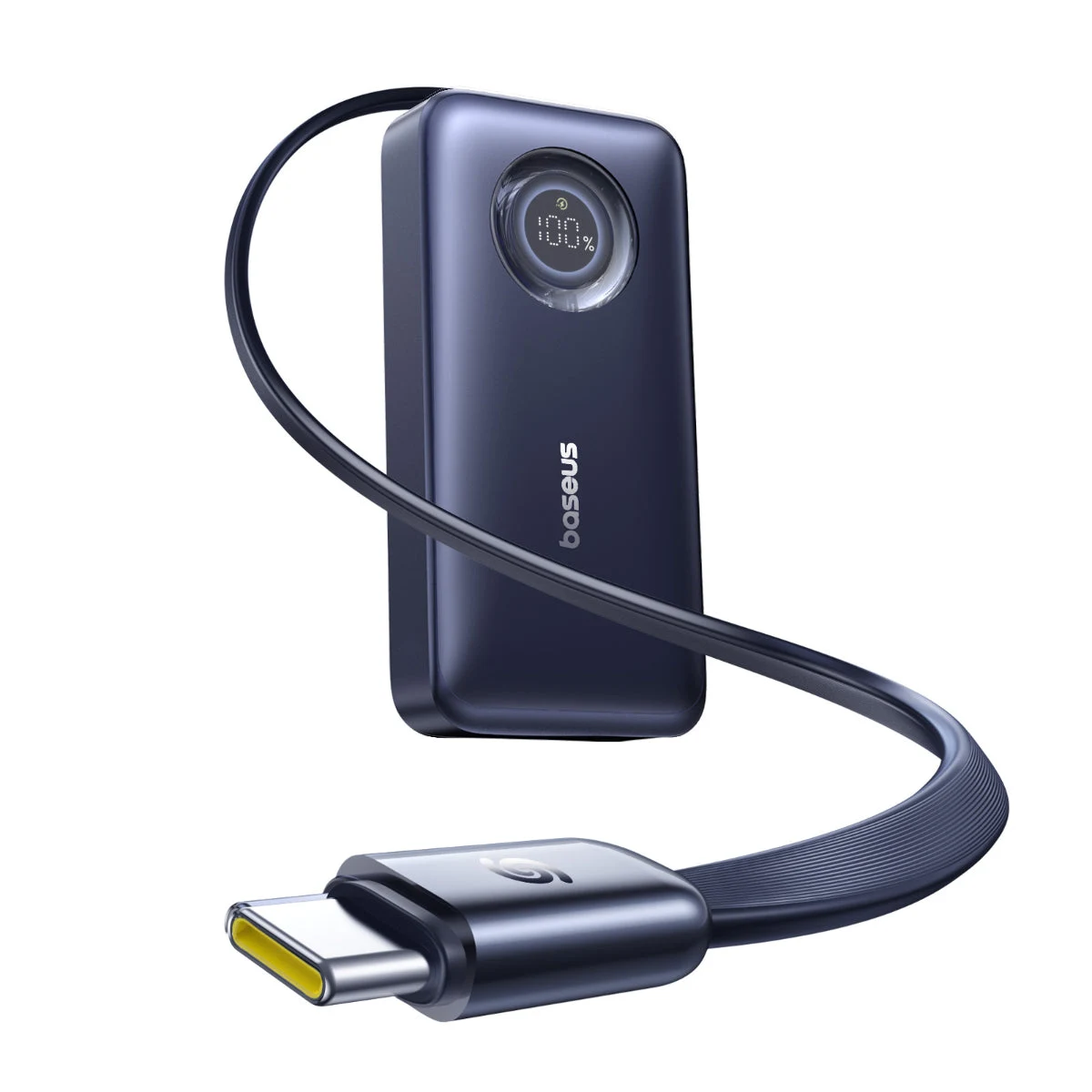 Pin dự phòng Baseus EnerCore CR11 10000mAh 45W màu đen với cáp USB-C dây rút kéo ra