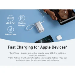 Pin Dự Phòng Từ Tính Kiêm Sạc Không Dây Cho Apple Watch 1C ANKER Nano A1657 10000mAh 35W – ảnh 10