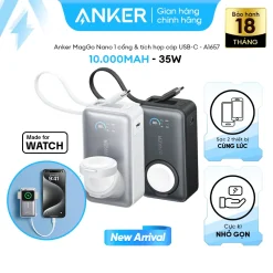 Pin Dự Phòng Từ Tính Kiêm Sạc Không Dây Cho Apple Watch 1C ANKER Nano A1657 10000mAh 35W – ảnh 2