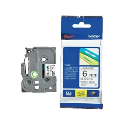 Nhãn in Brother có màng bảo vệ TZe-211 6mm Black on White Dùng cho máy Brother PT-D210, PT-D450, PT-D600, PT-D – ảnh 1