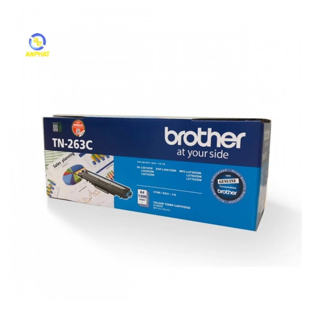 Mực Brother TN-263C (xanh dương) - Dành cho máy HL- L3230CDN/ DCP-L3551CDW/ MFC-L3750CDW – ảnh 1