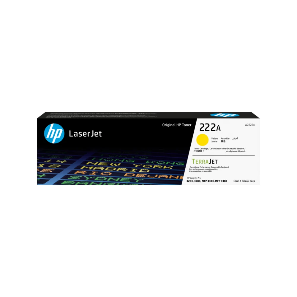 Mực hộp máy in laser HP 222A Yellow W2222A Chính hãng (Năng suất :1.200 trang theo độ phủ tiêu chuẩn của hãng| – ảnh 1