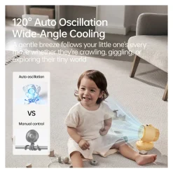 Quạt kẹp xe đẩy em bé Jisulife Stroller Fan 3 6