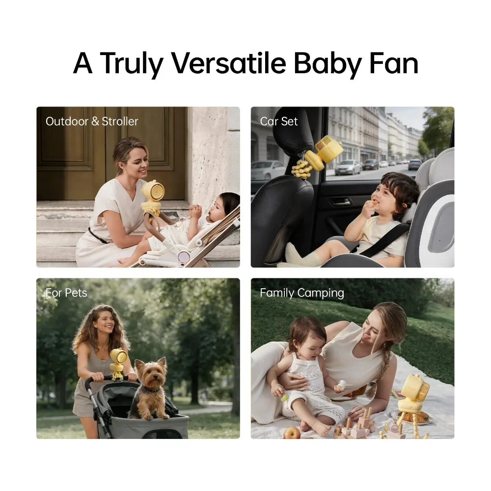 Quạt kẹp xe đẩy em bé Jisulife Stroller Fan 3 8