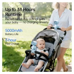 Quạt kẹp xe đẩy em bé Jisulife Stroller Fan 4 2