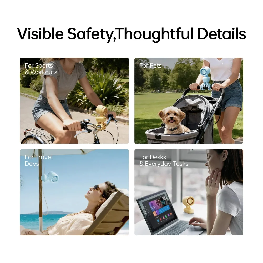 Quạt kẹp xe đẩy em bé Jisulife Stroller Fan 4