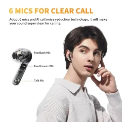 Tai nghe QCY AilyBuds Pro ANC 6 micro cho cuộc gọi rõ