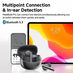 Tai nghe QCY MeloBuds Pro HT08 kết nối 2 thiết bị và nhận diện đeo tai