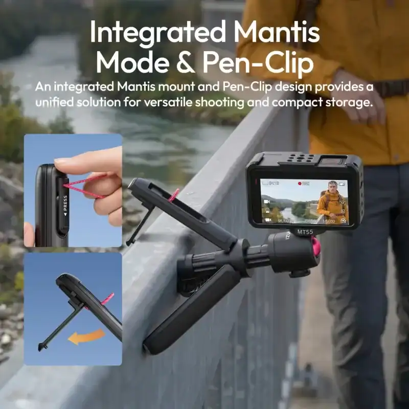 Tripod Mini Kiêm Gậy Selfie Ulanzi MT55 SnapGo – hình 2