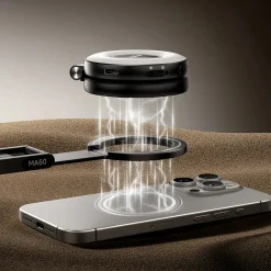 Vòng nam châm hai mặt của Ulanzi MA60 hít điện thoại ở một mặt và phụ kiện từ tính ở mặt còn lại