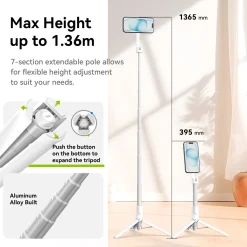Gậy selfie Ulanzi MG-003 kéo dài 7 đoạn, chiều cao từ 395 mm đến 1365 mm