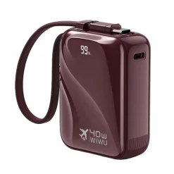 Pin dự phòng mini WiWU 01BPD 10.000mAh 40W màu Cherry