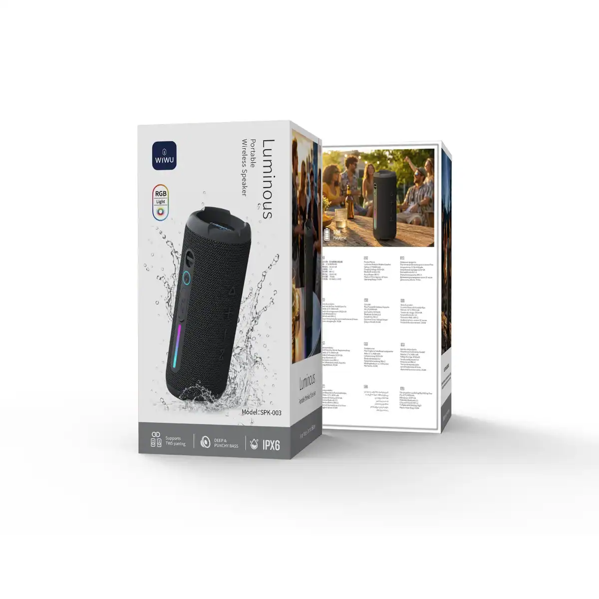 Loa WiWU Luminous SPK-003 hỗ trợ Bluetooth 5.3, thẻ TF, USB, TWS